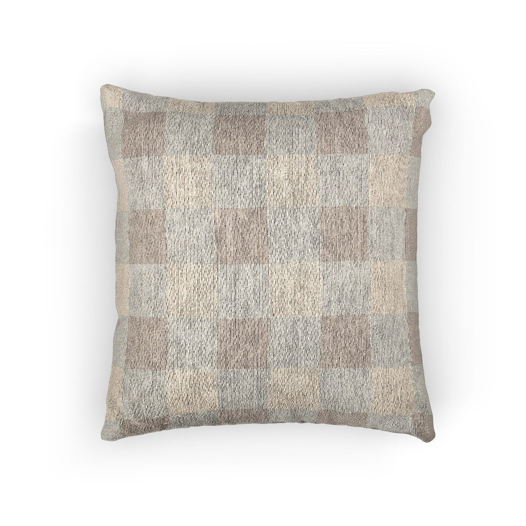 Mushroom Tonal Buffalo Check Woven Pillow
