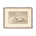 Francisco José de Goya y Lucientes - A Spanish knight kills the bull after having lost his horse, plate nine from The Ar | Woven Tapestry Blanket