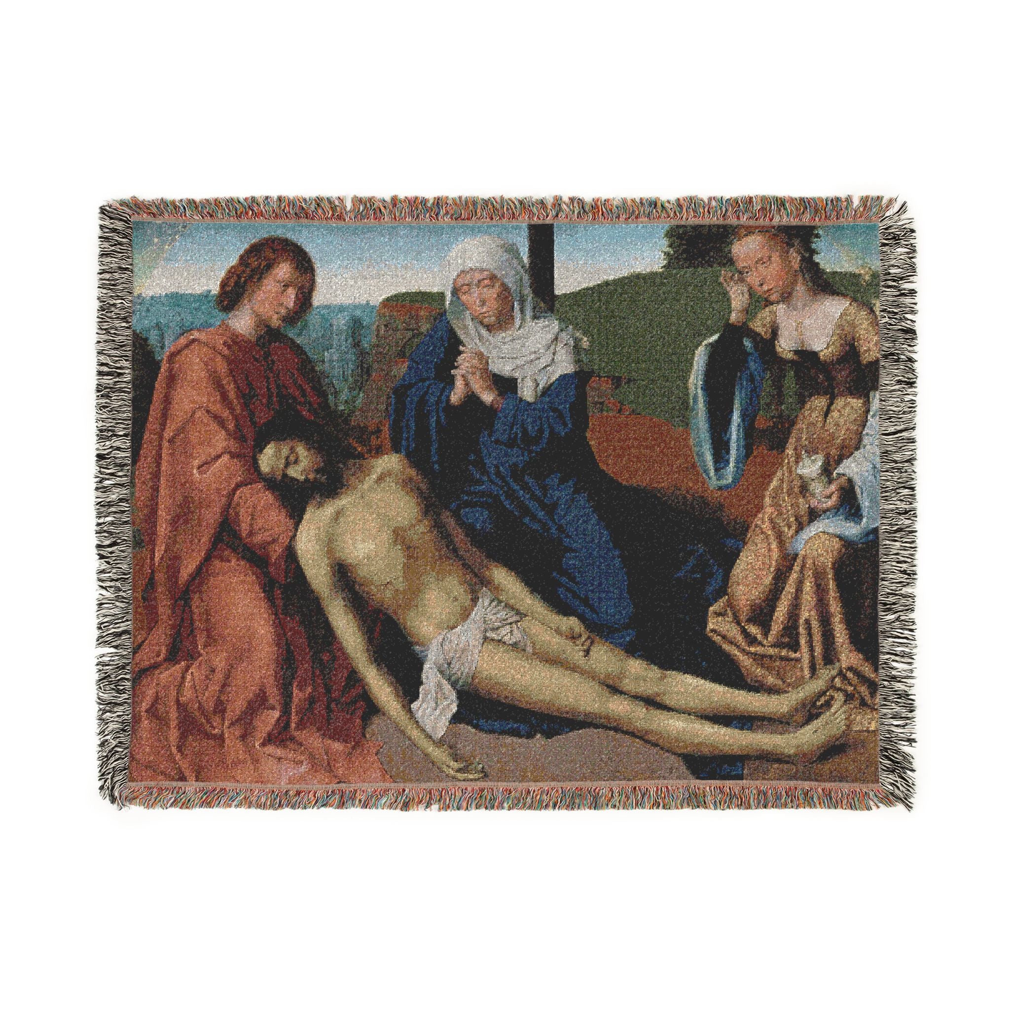 Gerard David - Lamentation over the Body of Christ | Woven Tapestry Blanket