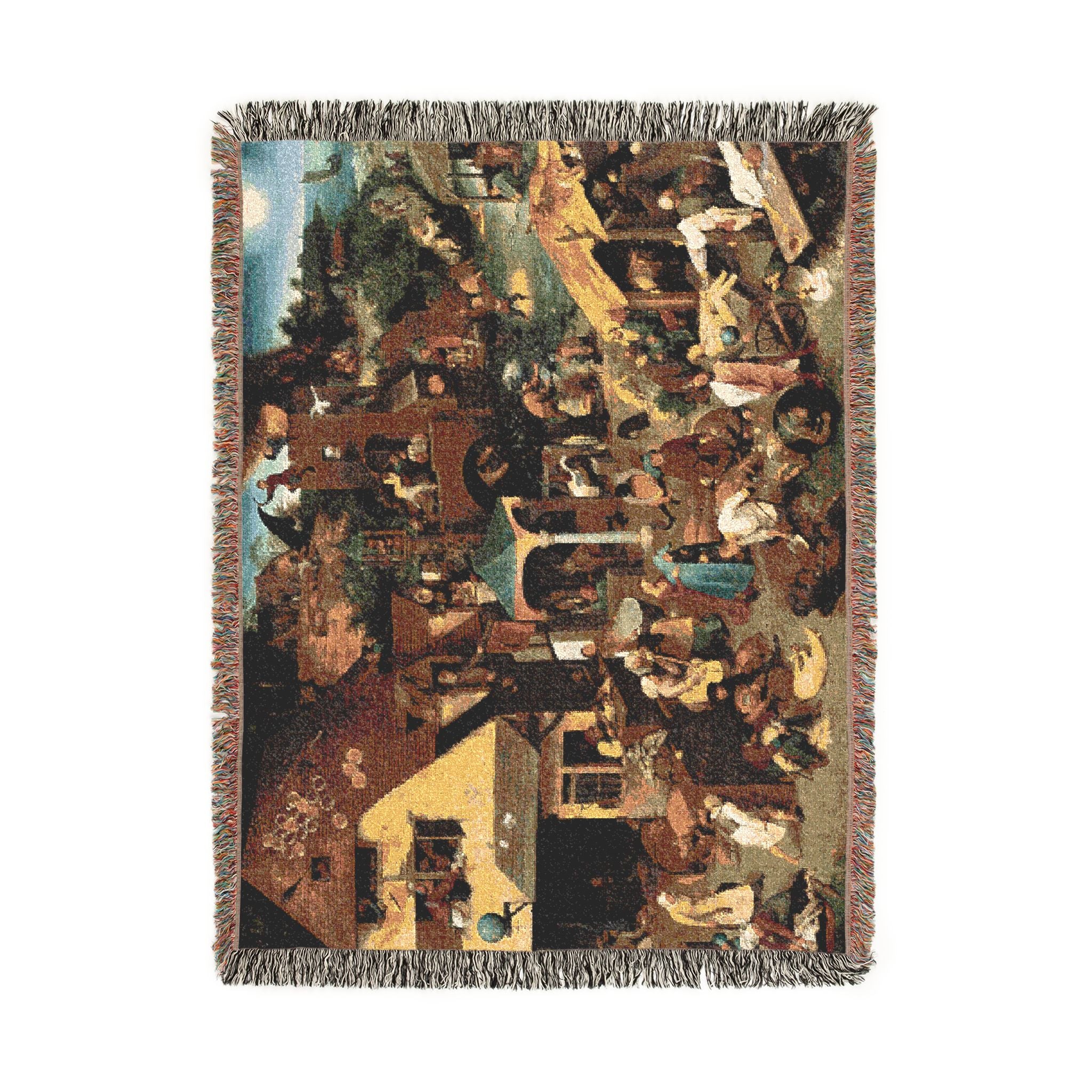 Pieter Brueghel the Elder - The Dutch Proverbs - Google Art Project | Woven Tapestry Blanket