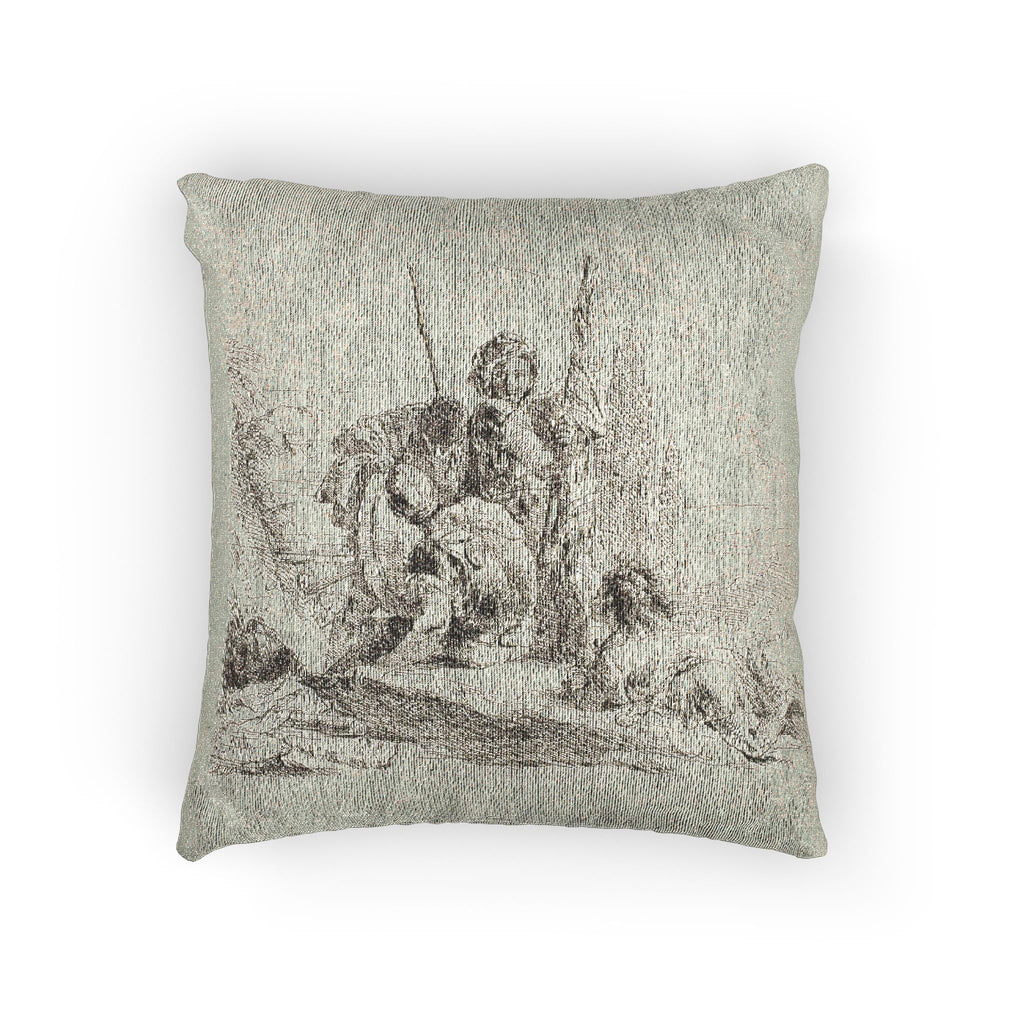 Giovanni Battista Tiepolo - Three Soldiers and a Boy, from Capricci | Woven Pillow
