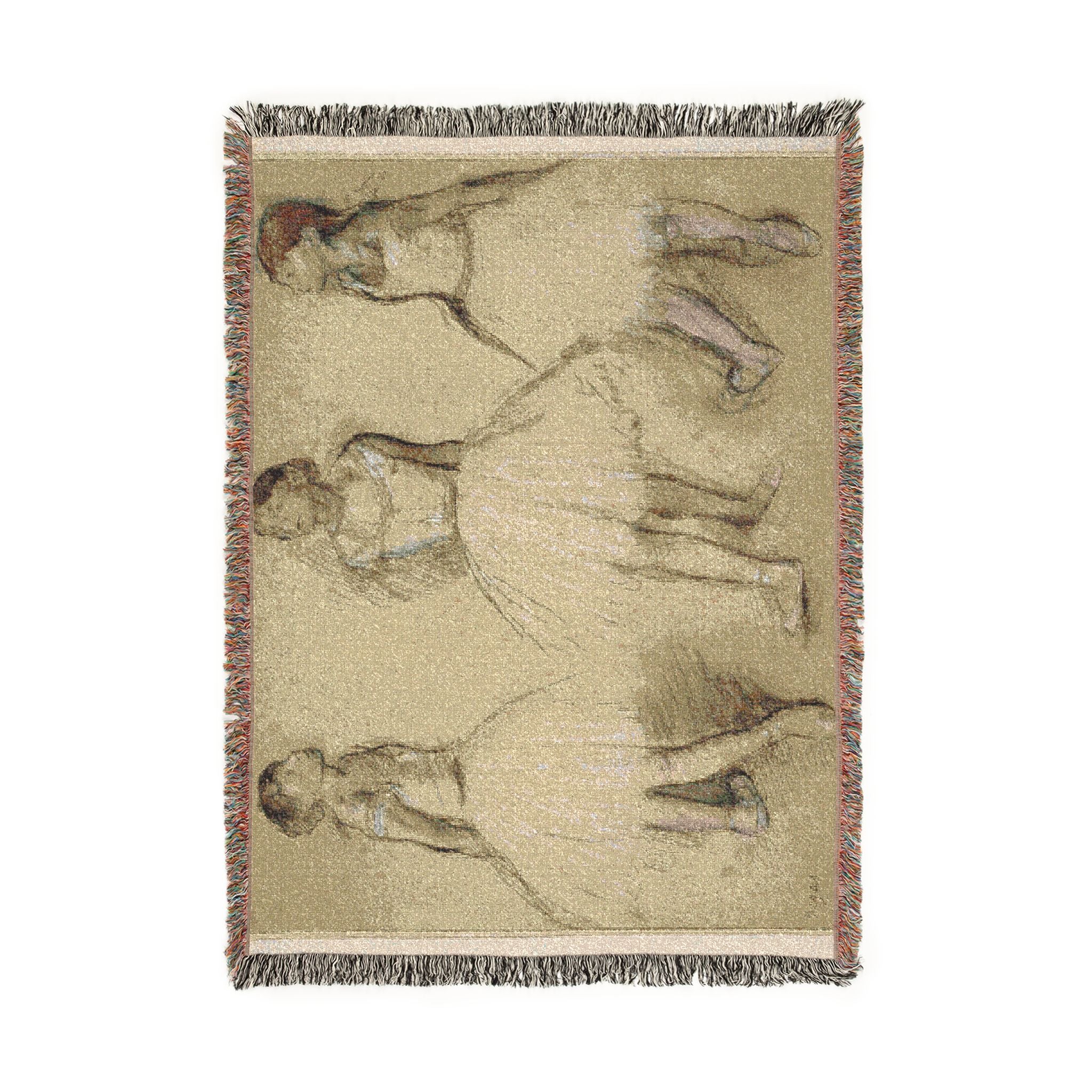 Hilaire Germain Edgar Degas - Three Studies of a Dancer in Fourth Position | Woven Tapestry Blanket