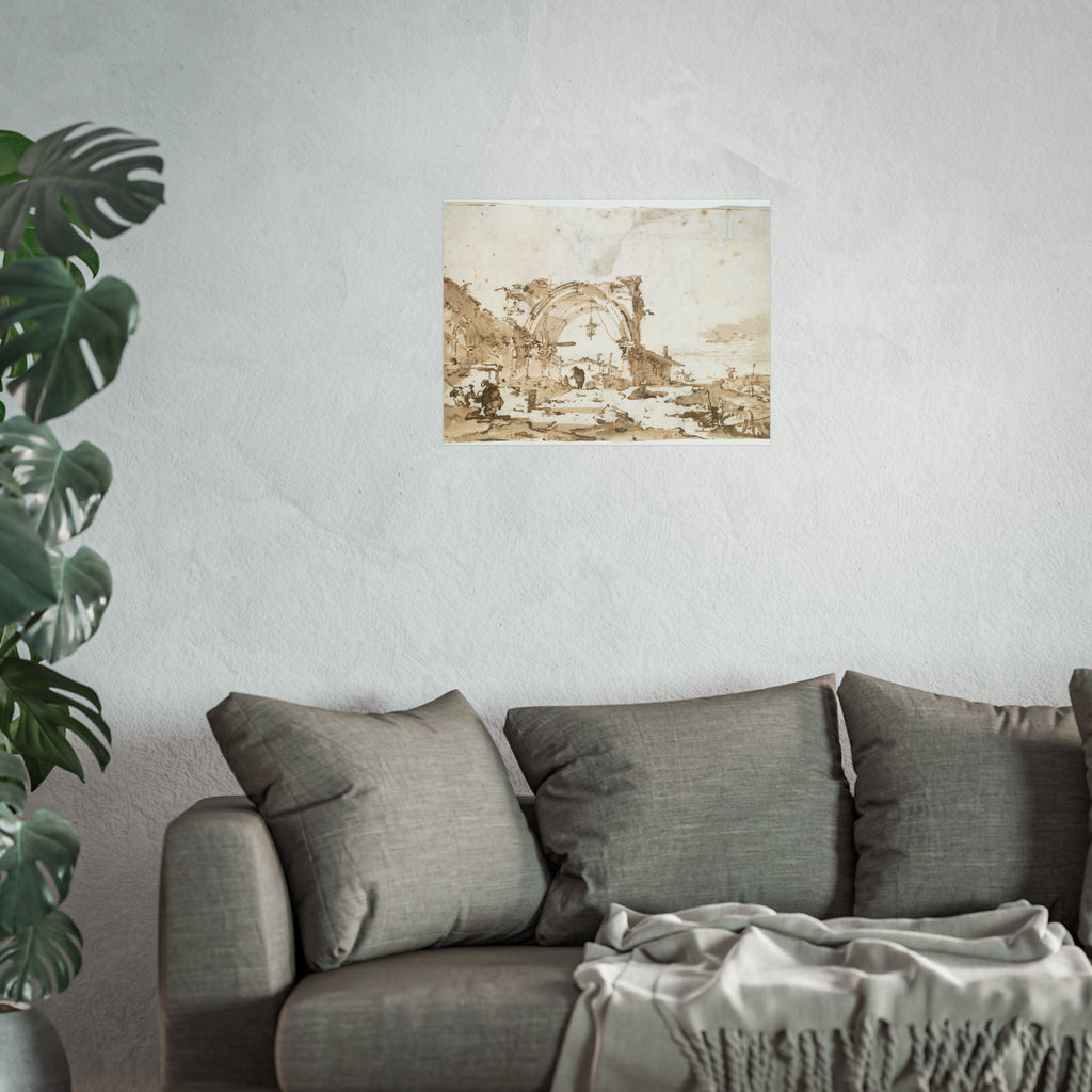 Francesco Guardi - A Capriccio with a Ruined Gothic Arch | Fine Art Poster