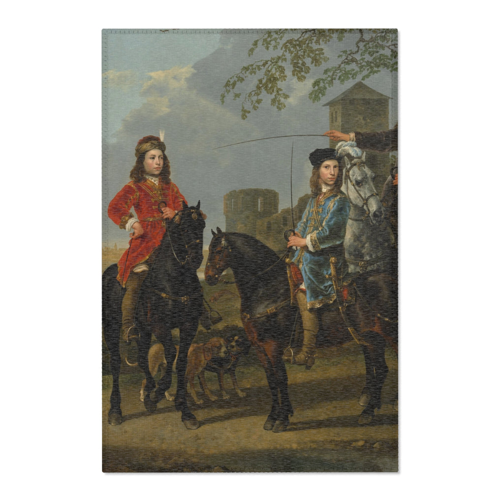 Equestrian Portrait of Cornelis (1639–1680) and Michiel Pompe van Meerdervoort (1638–1653) with Their Tutor and Coachman | Area Rug