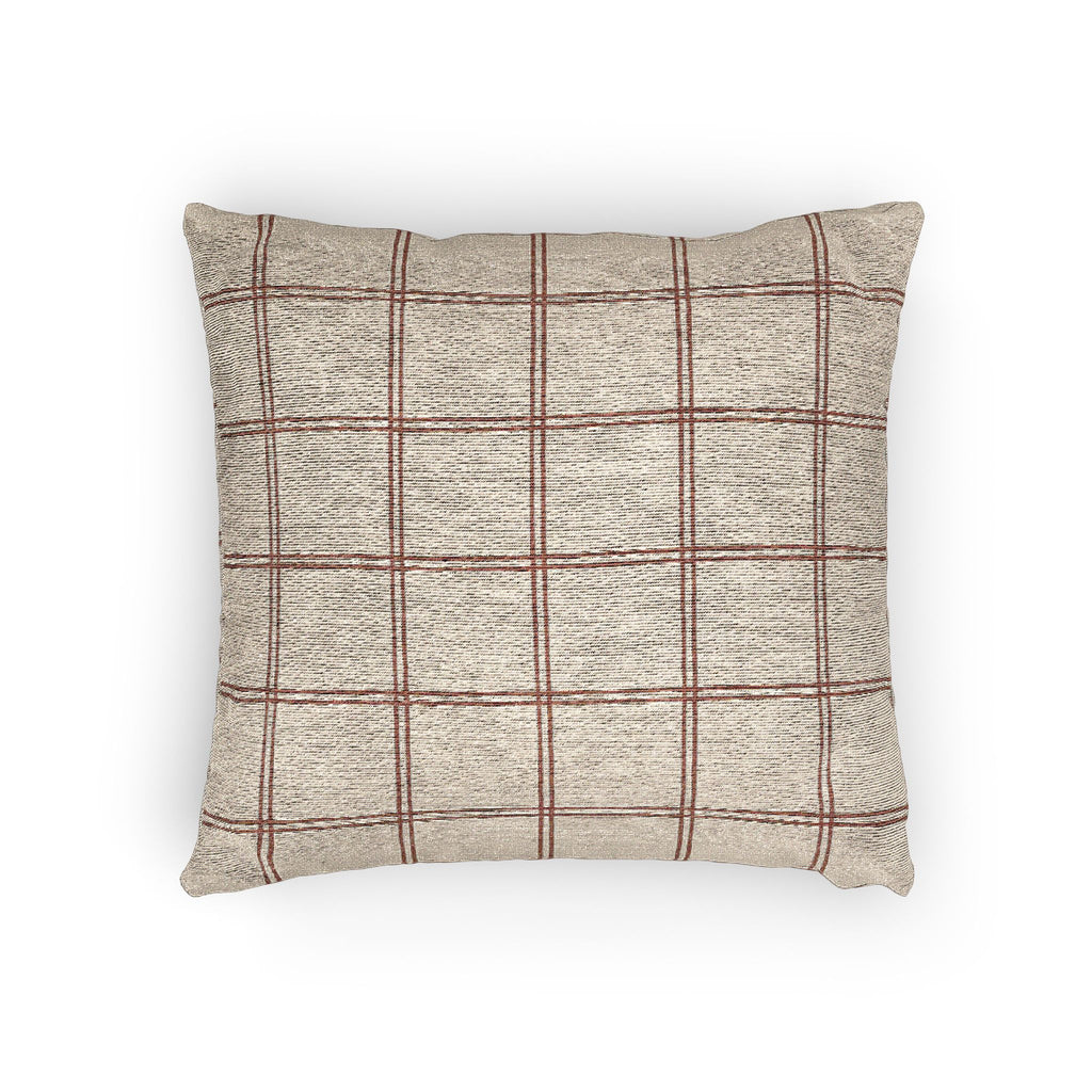 Rust Windowpane Woven Pillow