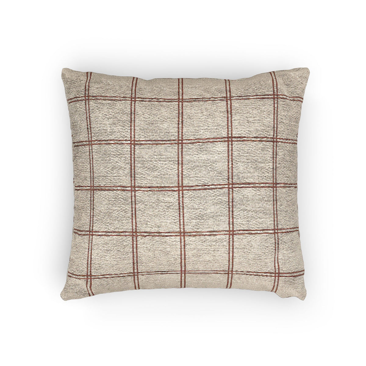 Rust Windowpane Woven Pillow