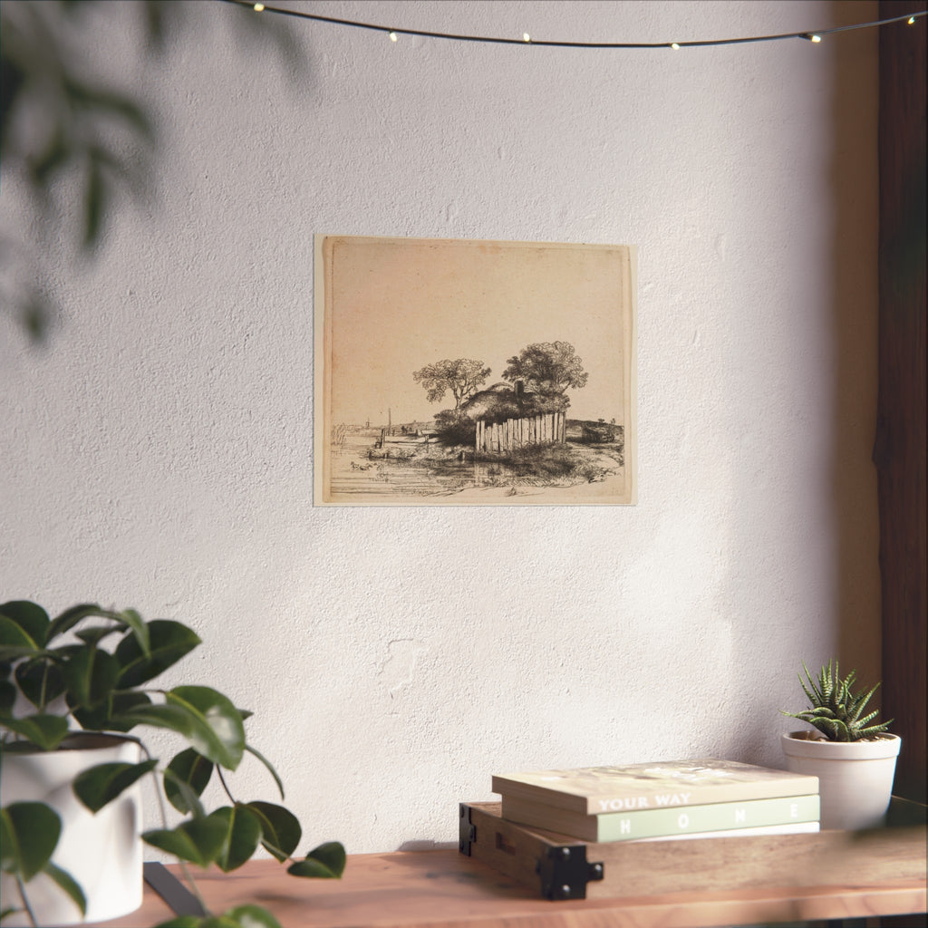 Rembrandt van Rijn - A Cottage with White Paling | Fine Art Poster