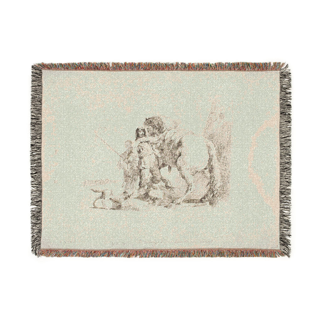 Giovanni Battista Tiepolo - The Rider Standing by His Horse, from Capricci | Woven Tapestry Blanket