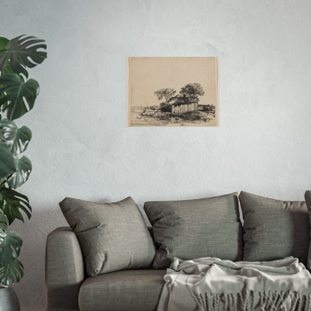 Rembrandt van Rijn - A Cottage with White Paling | Fine Art Poster