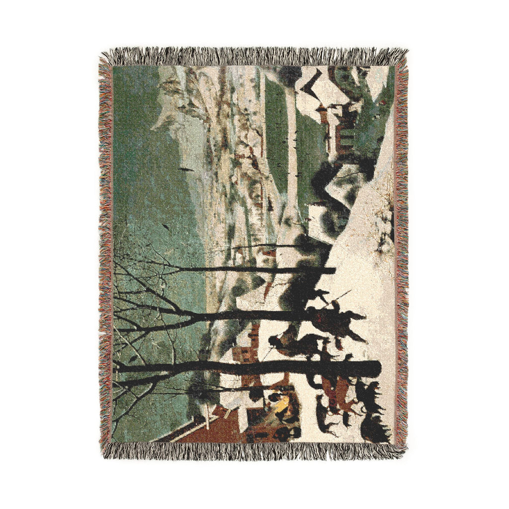 Pieter Bruegel the Elder - Hunters in the Snow (Winter) - Google Art Project | Woven Tapestry Blanket