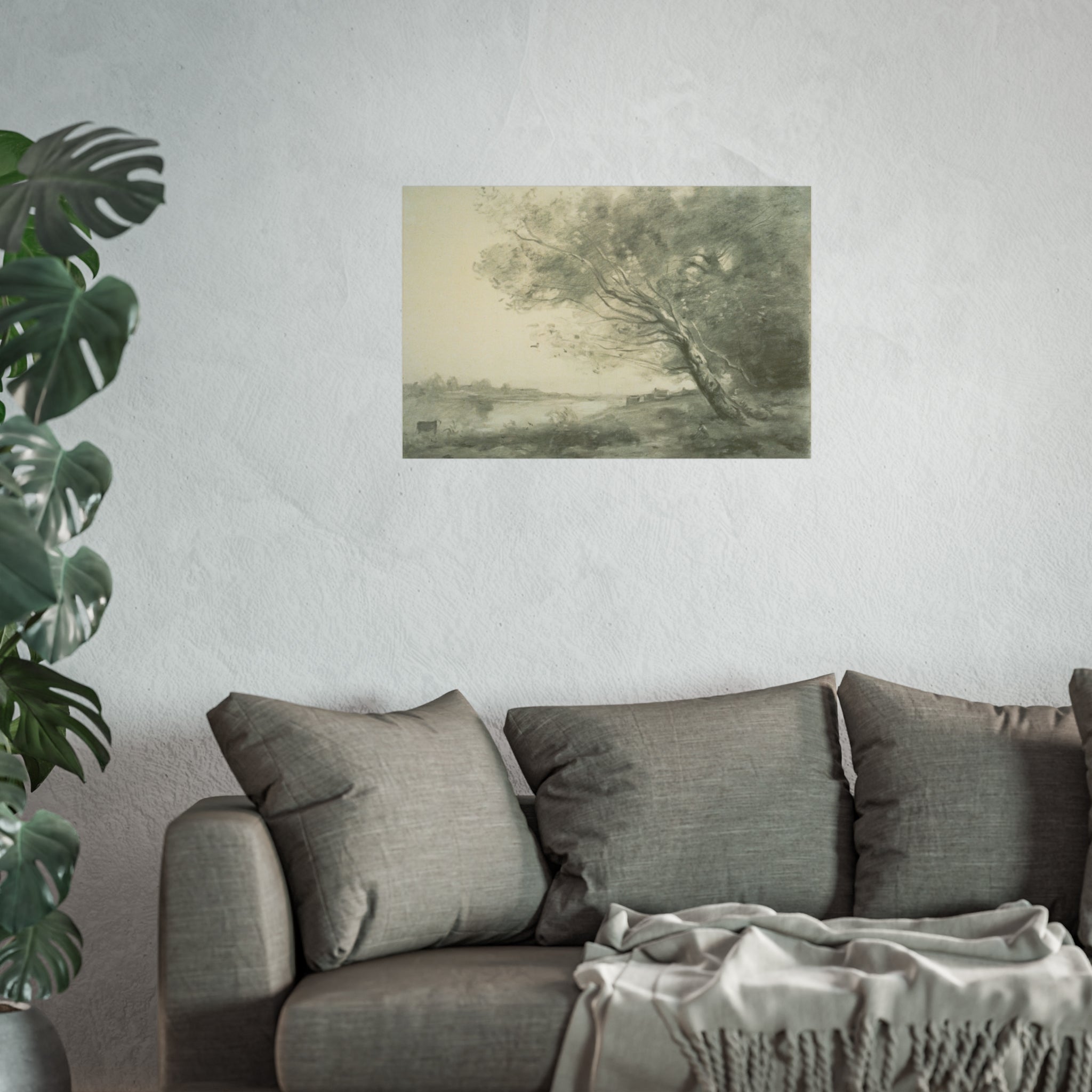 Jean Baptiste Camille Corot - Bent Tree by the Water | Fine Art Poster