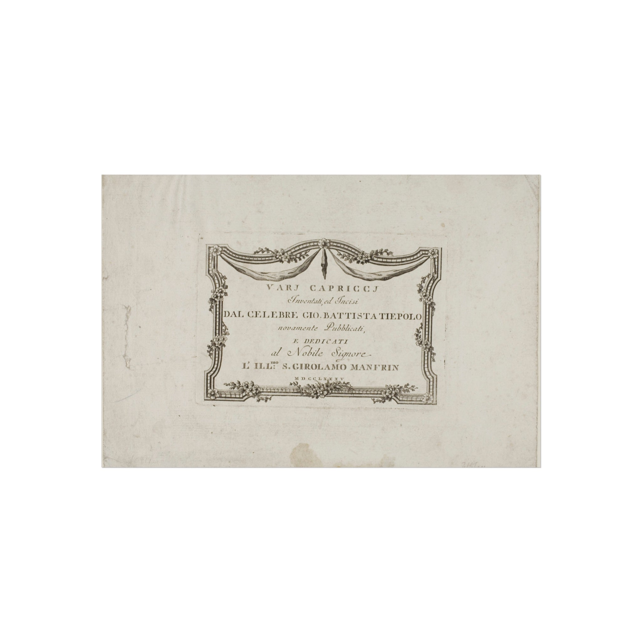 Giovanni Battista Tiepolo - Frontispiece from Capricci | Fine Art Poster