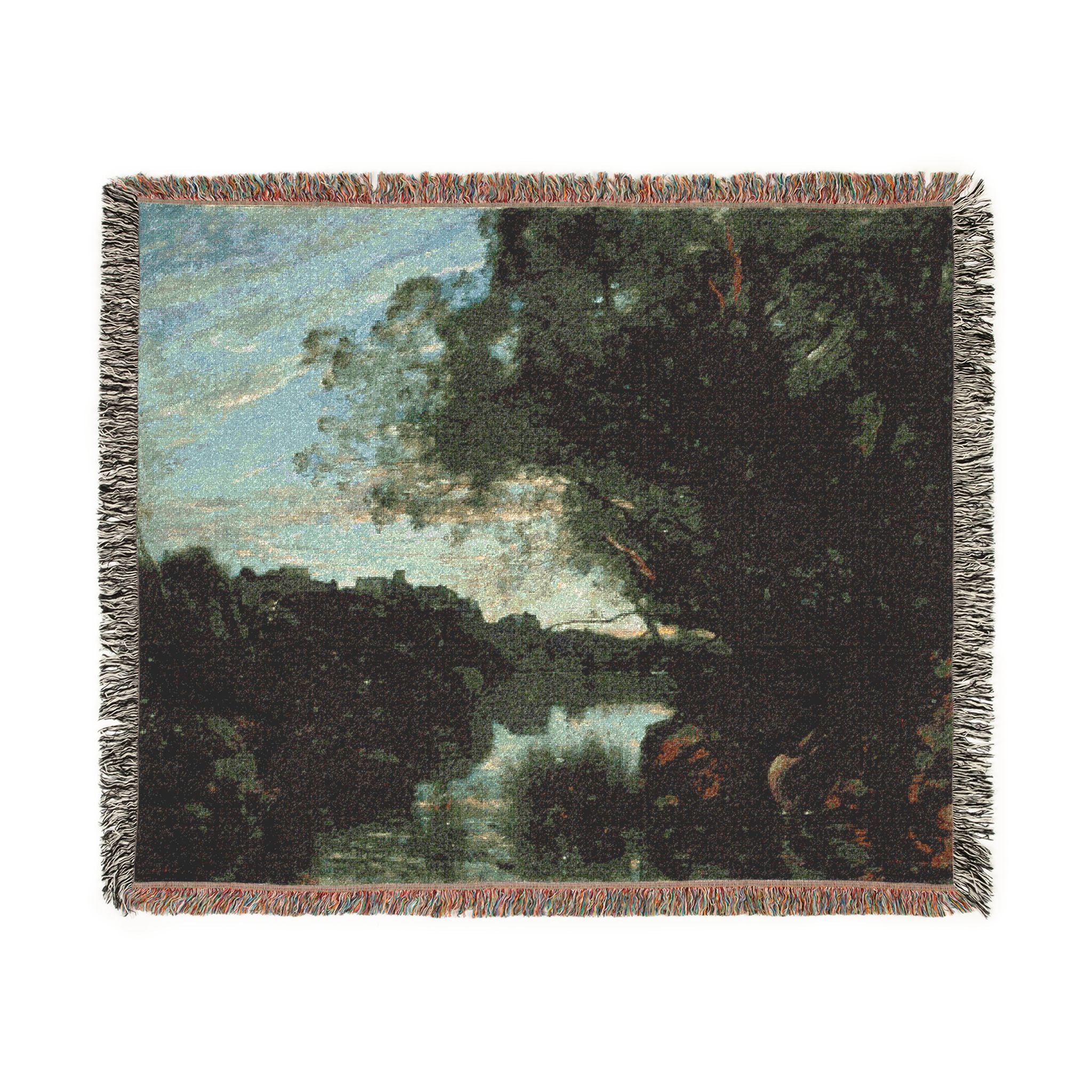 Jean Baptiste Camille Corot - Souvenir of the Environs of Lake Nemi | Woven Tapestry Blanket