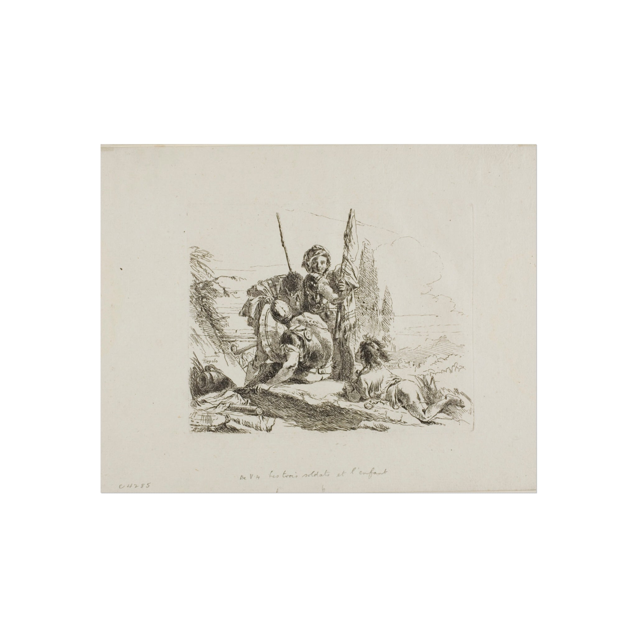 Giovanni Battista Tiepolo - Three Soldiers and a Boy, from Capricci | Fine Art Poster