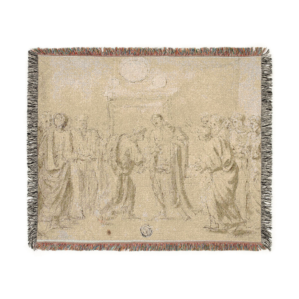 Style of Nicolas Poussin - The Incredulity of Saint Thomas (recto); Sketches of Figures (verso) | Woven Tapestry Blanket