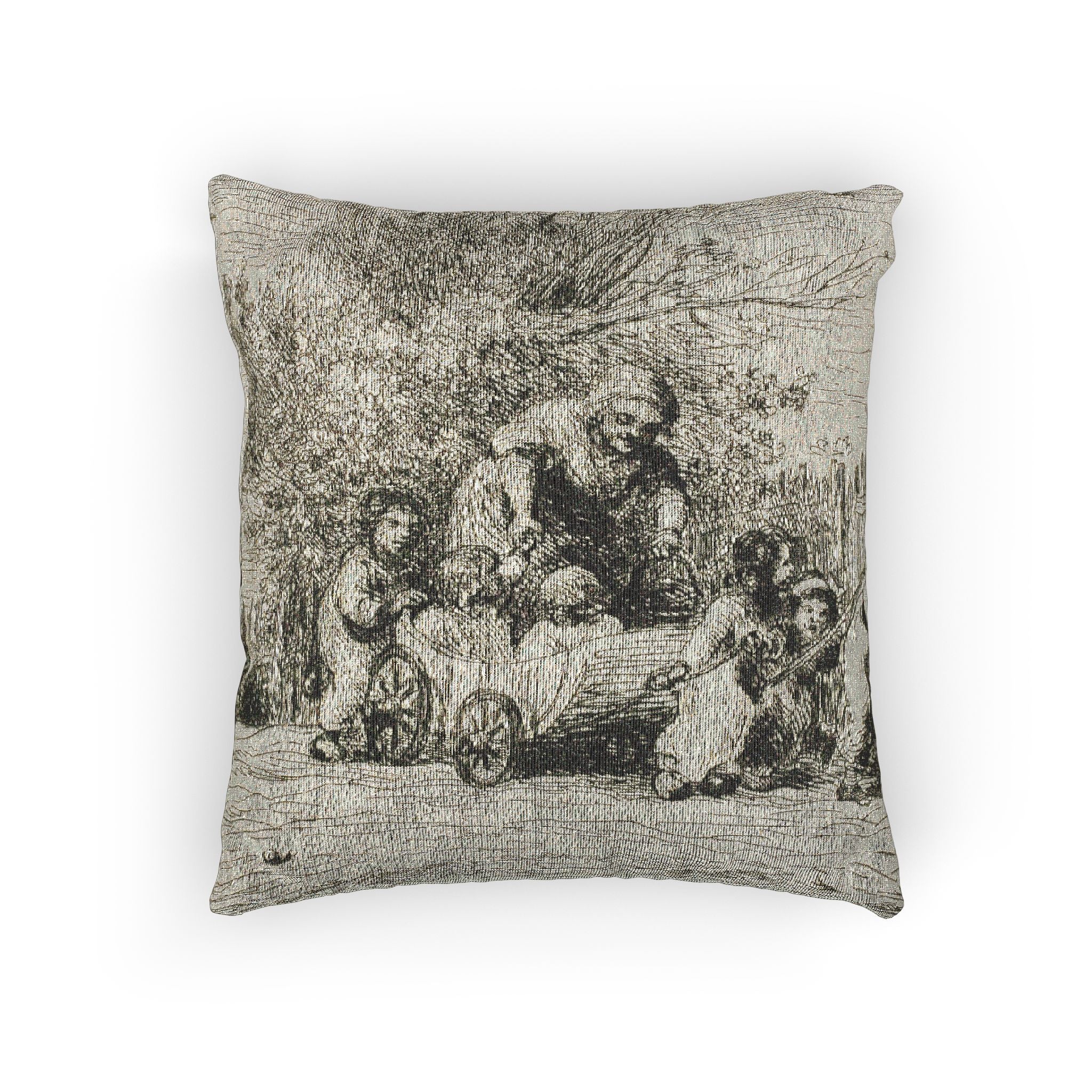 Charles François Daubigny - The Heritage of the Wagon (The Children with the Wagon) | Woven Pillow
