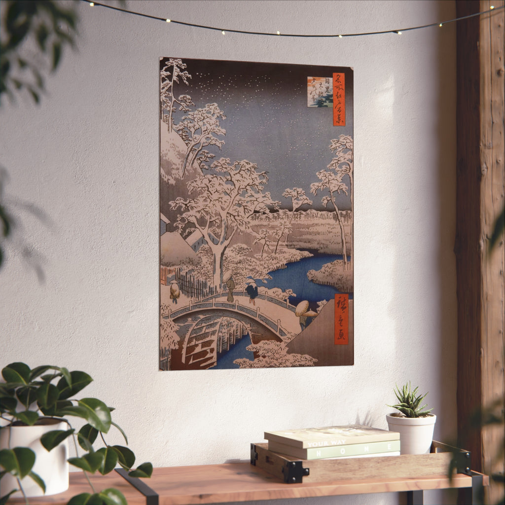 Utagawa Hiroshige - Drum Bridge at Meguro | Fine Art Poster