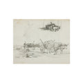 Charles François Daubigny - Two Sketches of Oxen Hauling a Log | Fine Art Poster