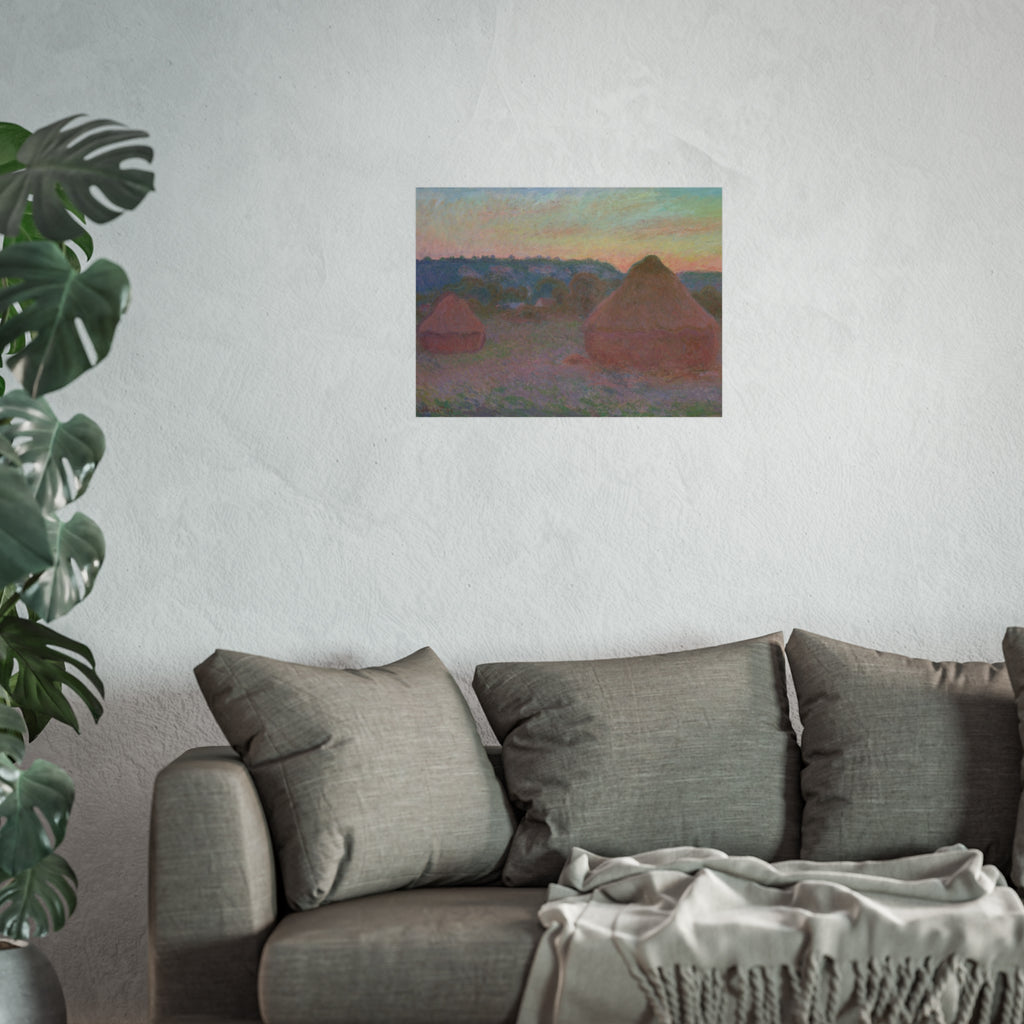 Claude Monet - Stacks of Wheat (End of Day, Autumn) | Fine Art Poster