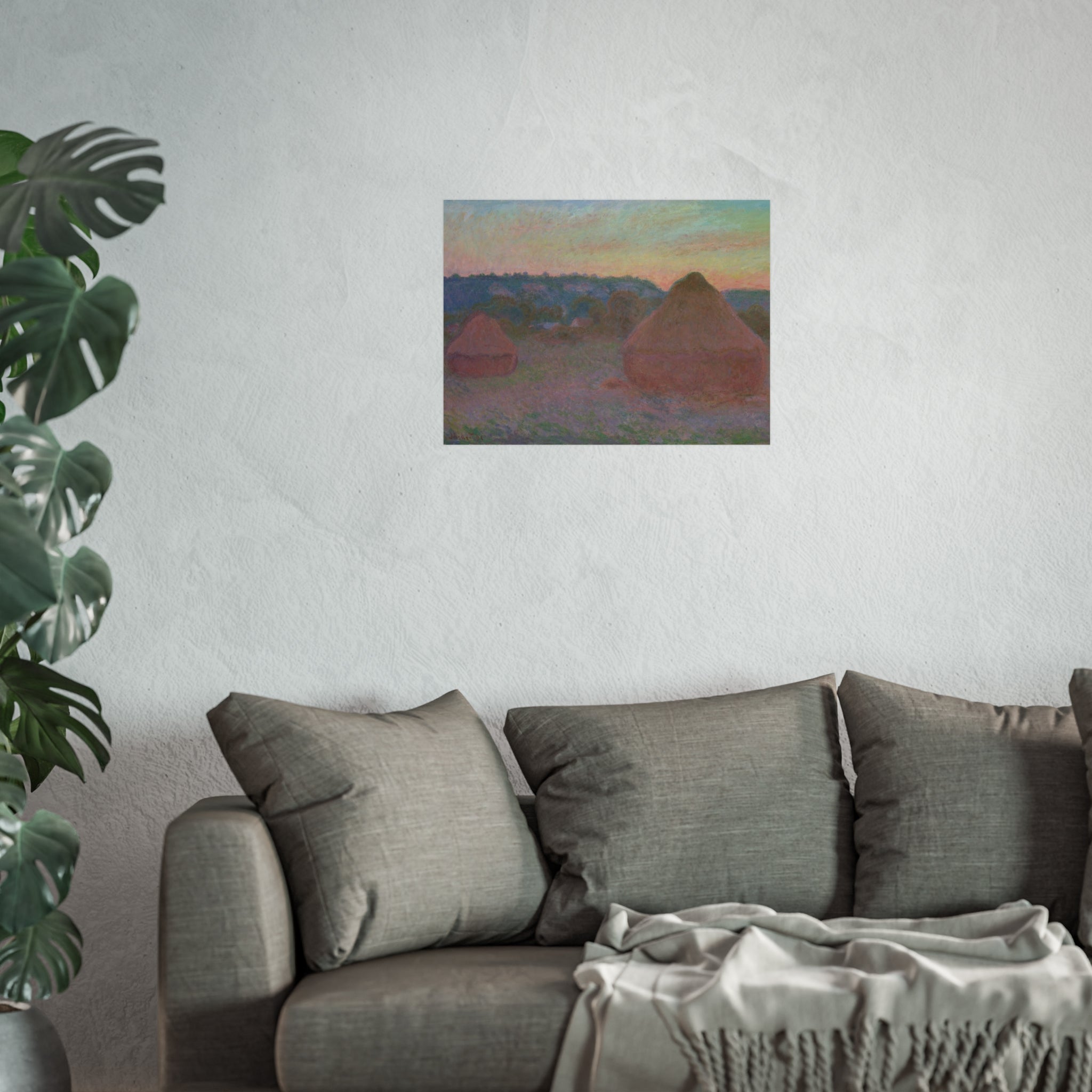 Claude Monet - Stacks of Wheat (End of Day, Autumn) | Fine Art Poster