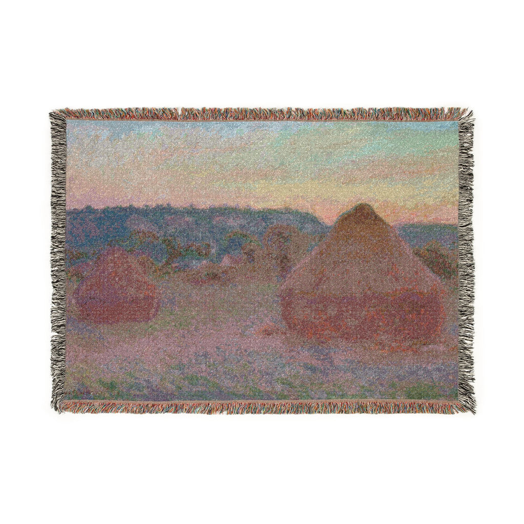 Claude Monet - Stacks of Wheat (End of Day, Autumn) | Woven Tapestry Blanket