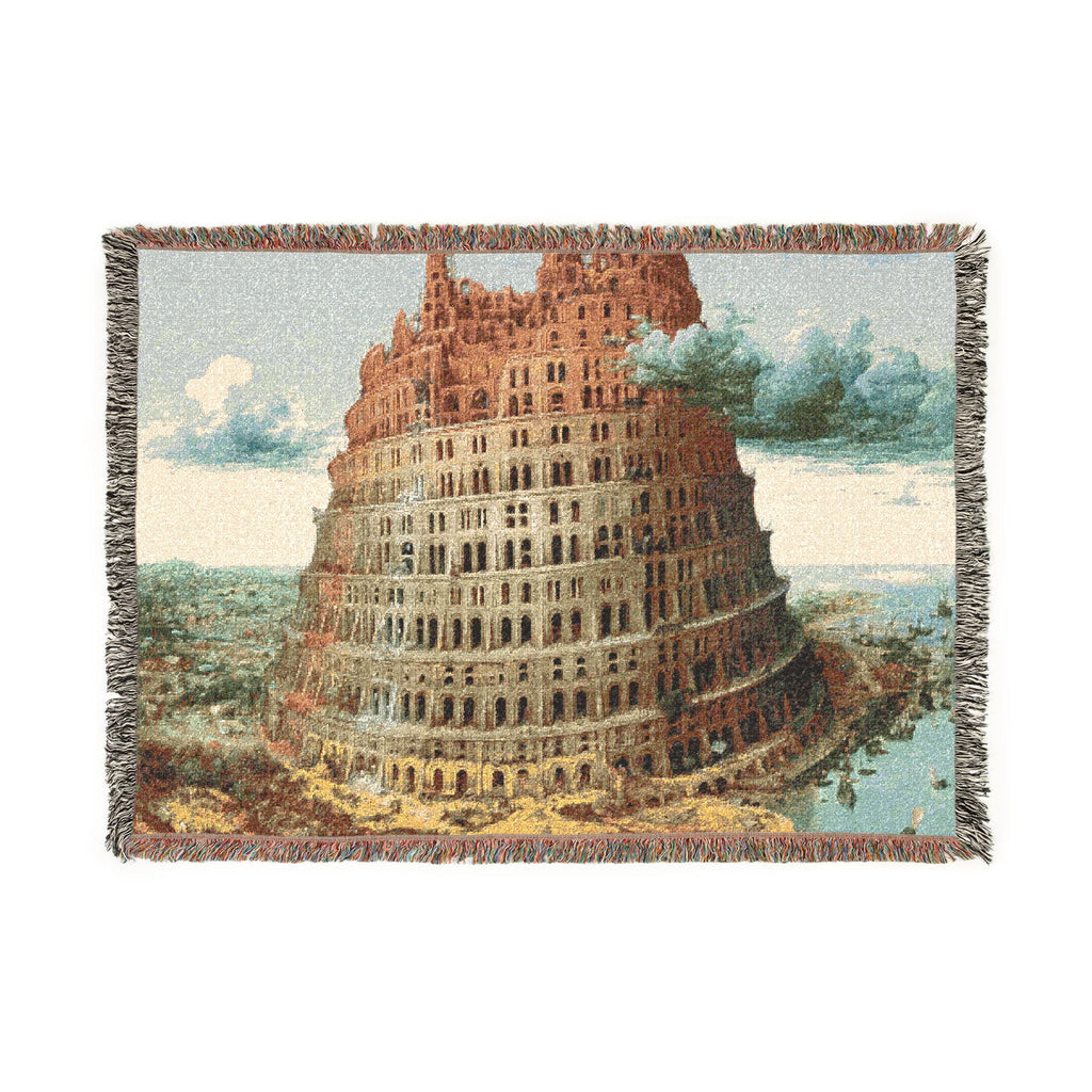 Pieter Bruegel the Elder - The Tower of Babel (Rotterdam) - Google Art Project - edited | Woven Tapestry Blanket