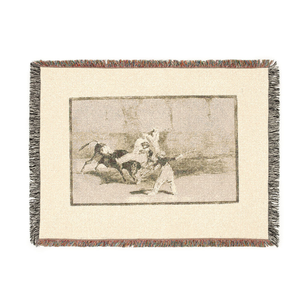 Francisco José de Goya y Lucientes - A Moor Caught by the Bull in the Ring, plate 8 from The Art of Bullfighting | Woven Tapestry Blanket