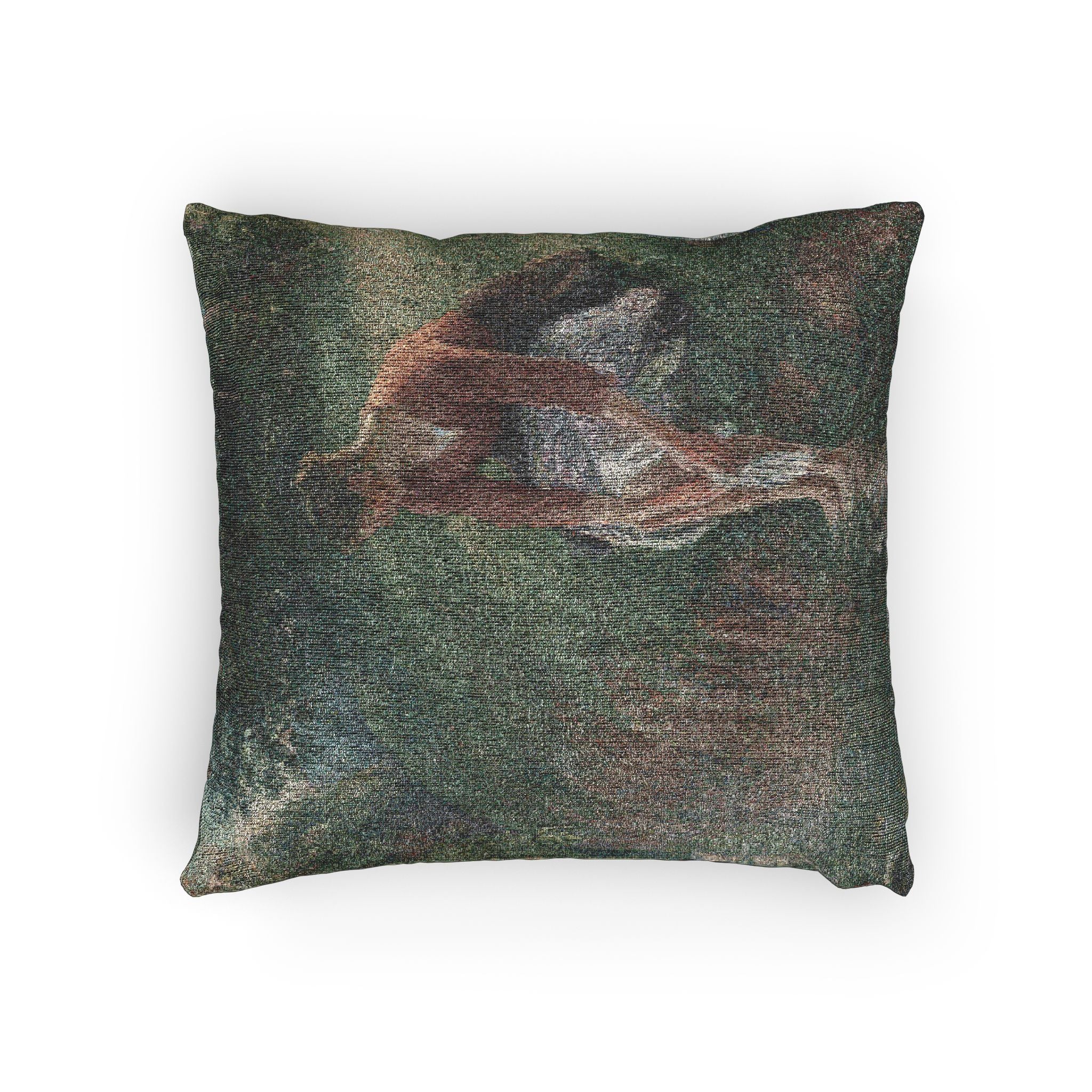 Camille Pissarro - Woman Bathing Her Feet in a Brook | Woven Pillow