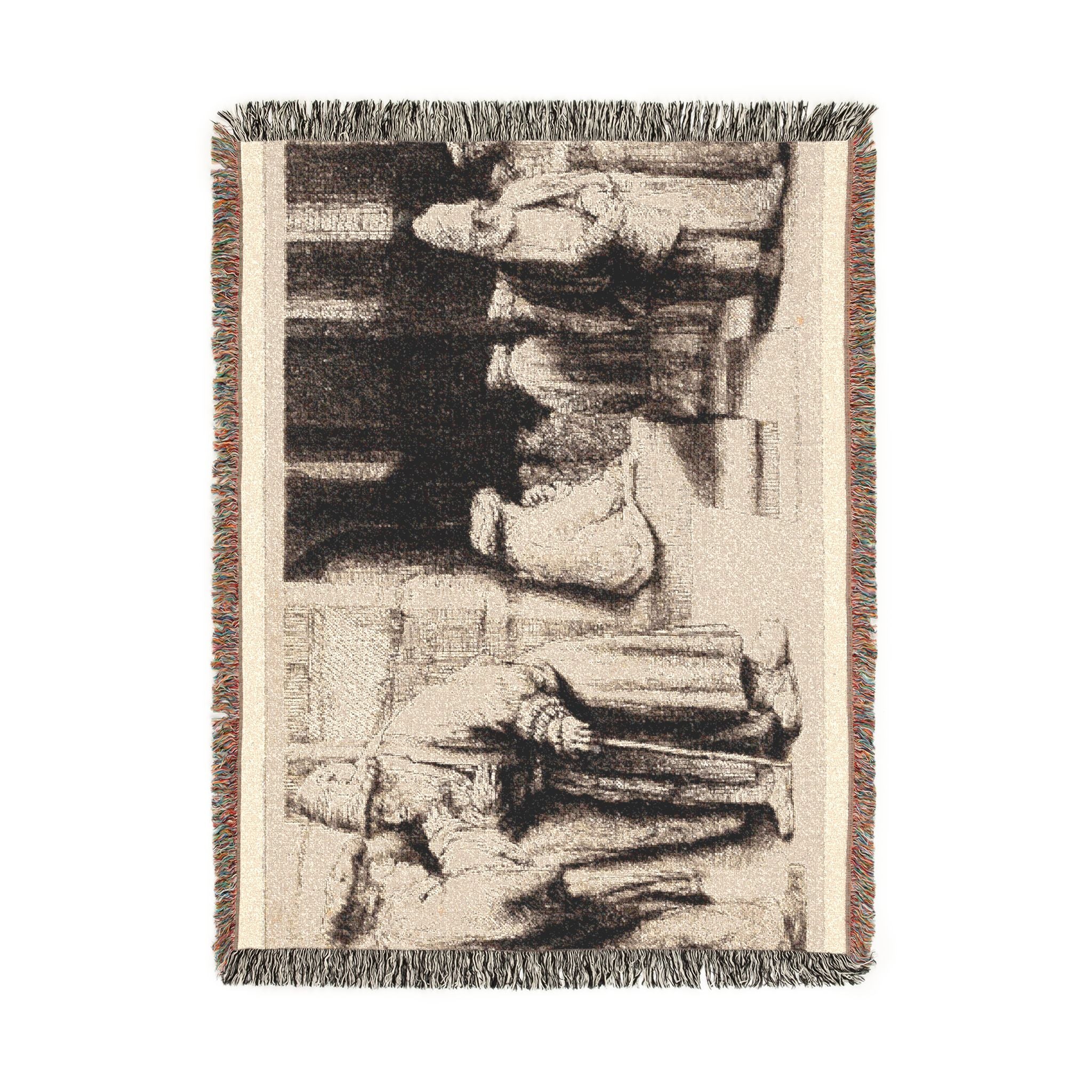 Rembrandt van Rijn - Jews in the Synagogue | Woven Tapestry Blanket