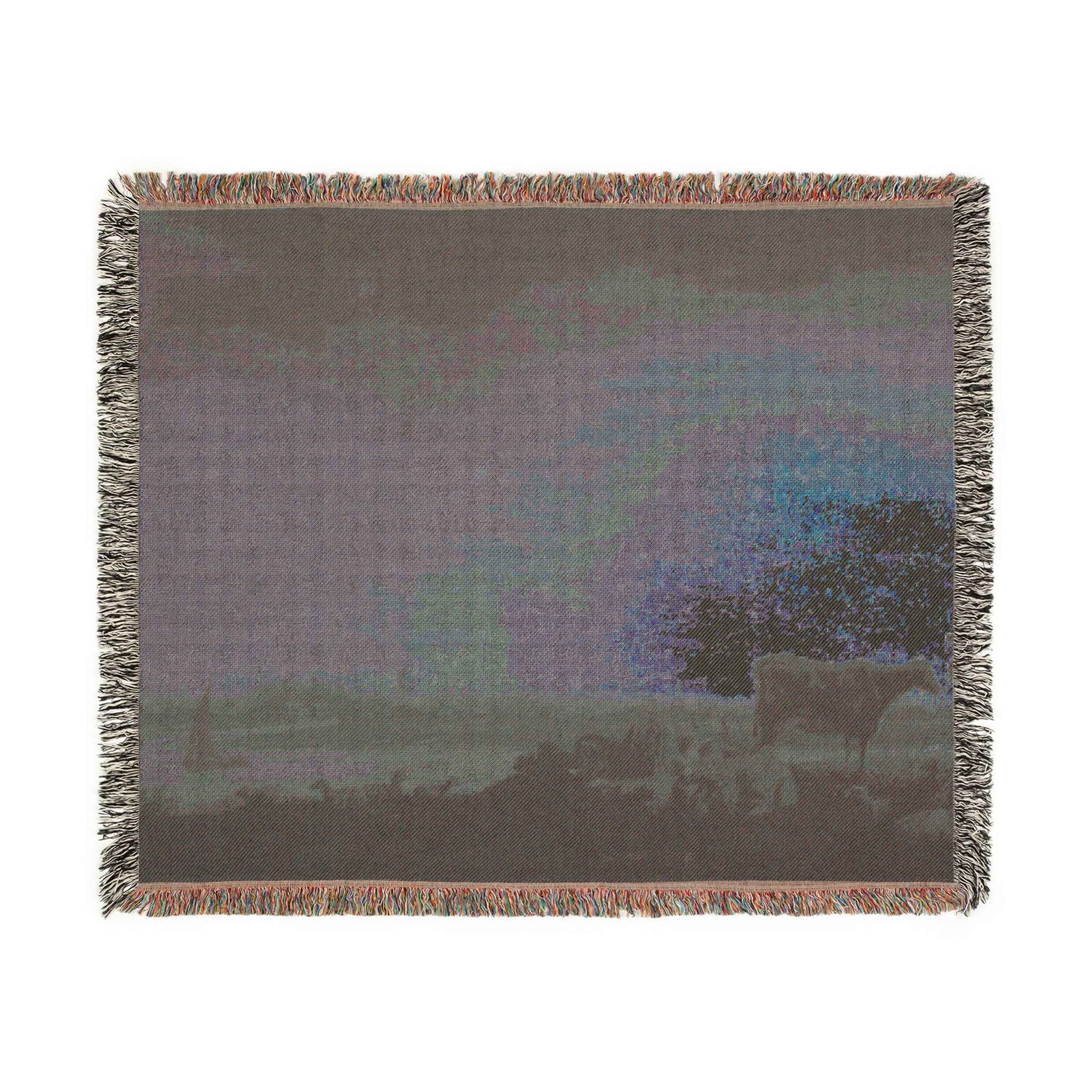 Aelbert Cuyp - A View of Vianen with a Herdsman and Cattle by a River | Woven Tapestry Blanket