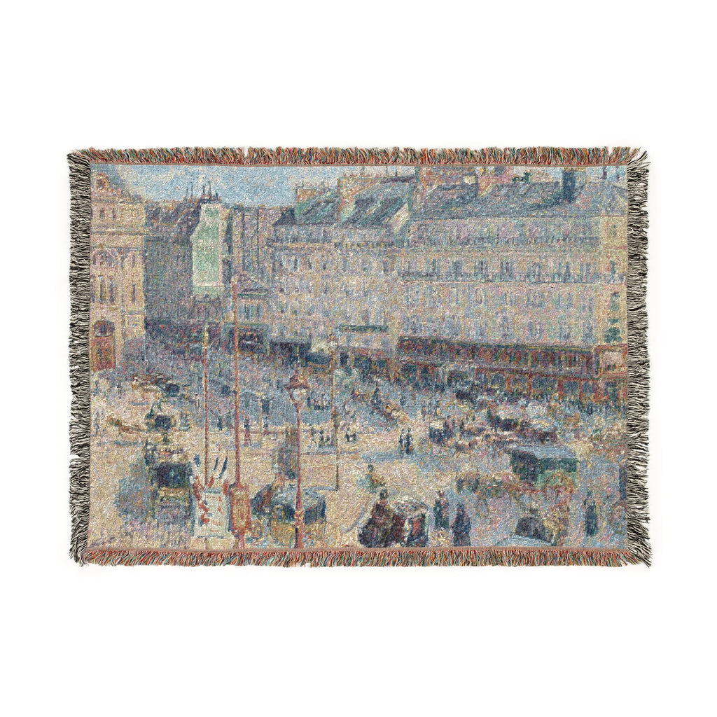 Camille Pissarro - The Place du Havre, Paris | Woven Tapestry Blanket