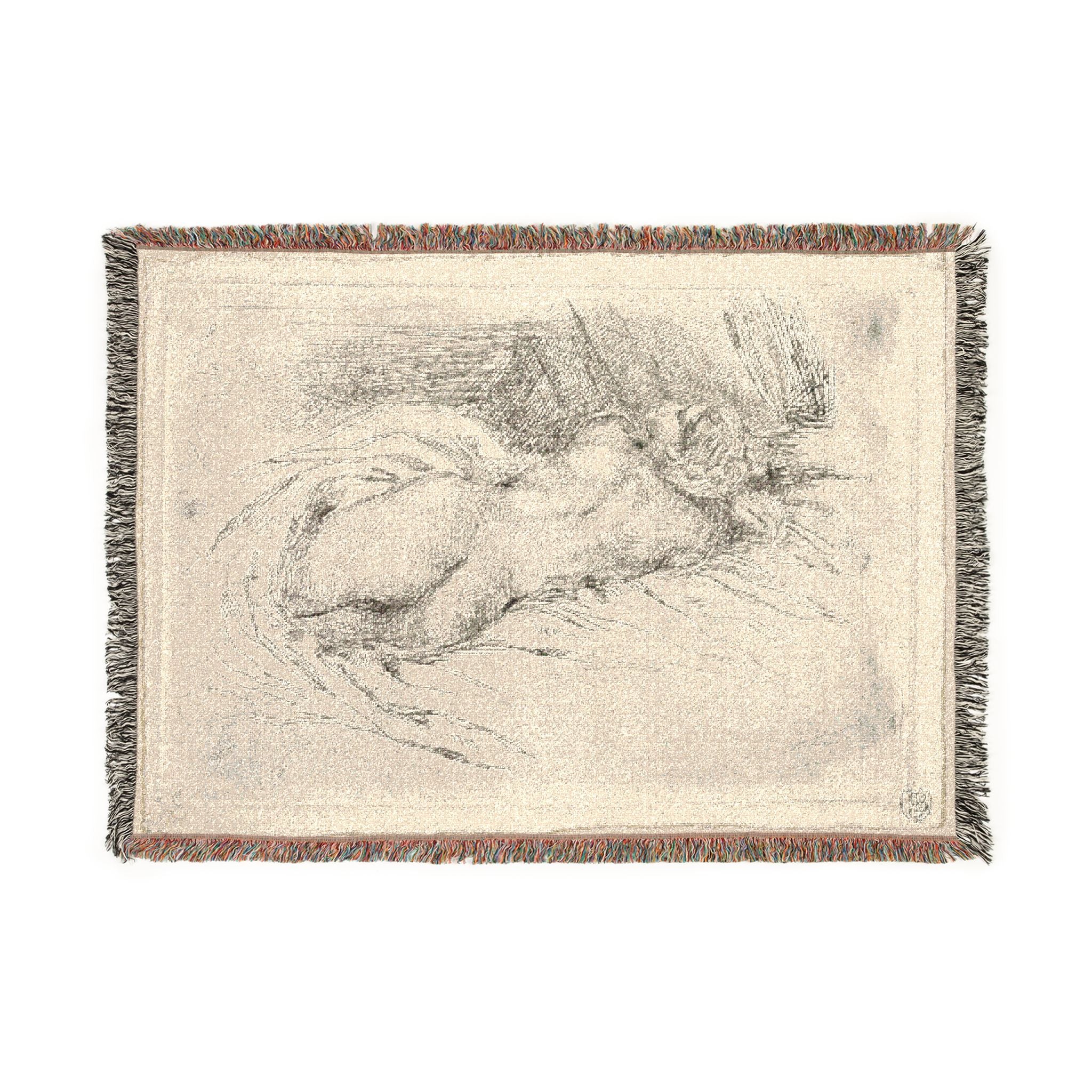 Eugène Delacroix - Study of a Woman Seen from the Back | Woven Tapestry Blanket