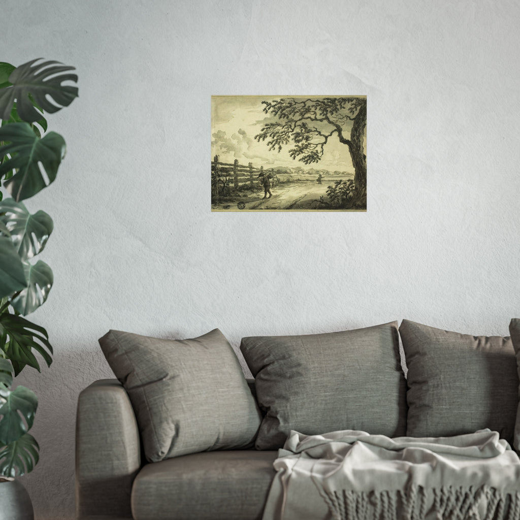 Style of Jacob van Ruisdael - Figures with Baskets on Road | Fine Art Poster