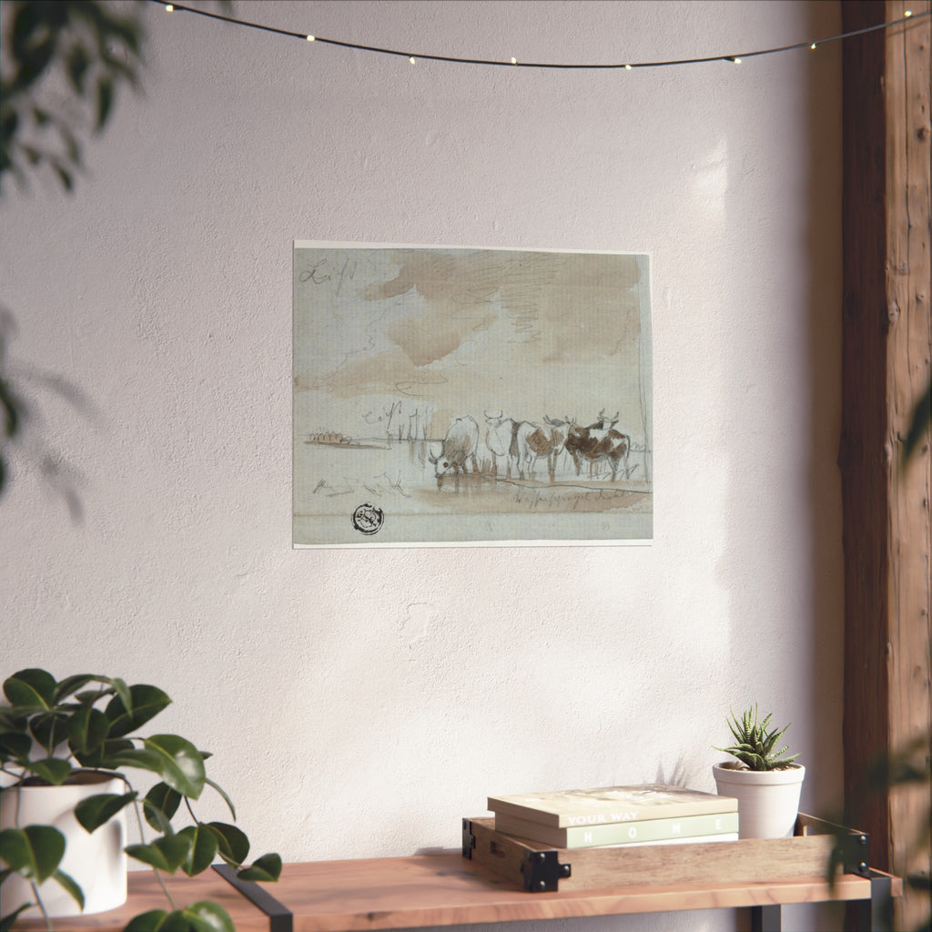 Aelbert Cuyp - Cattle in Water | Fine Art Poster