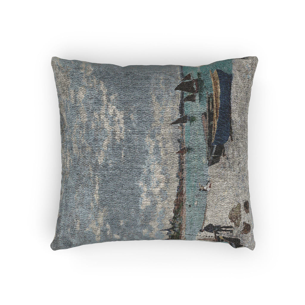 Claude Monet - The Beach at Sainte-Adresse | Woven Pillow