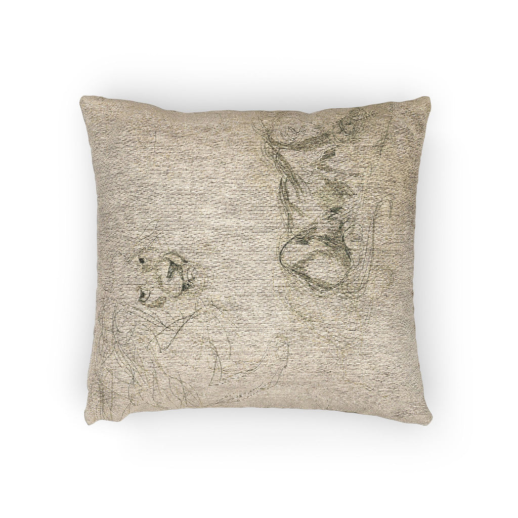Eugène Delacroix - Studies of Lions | Woven Pillow