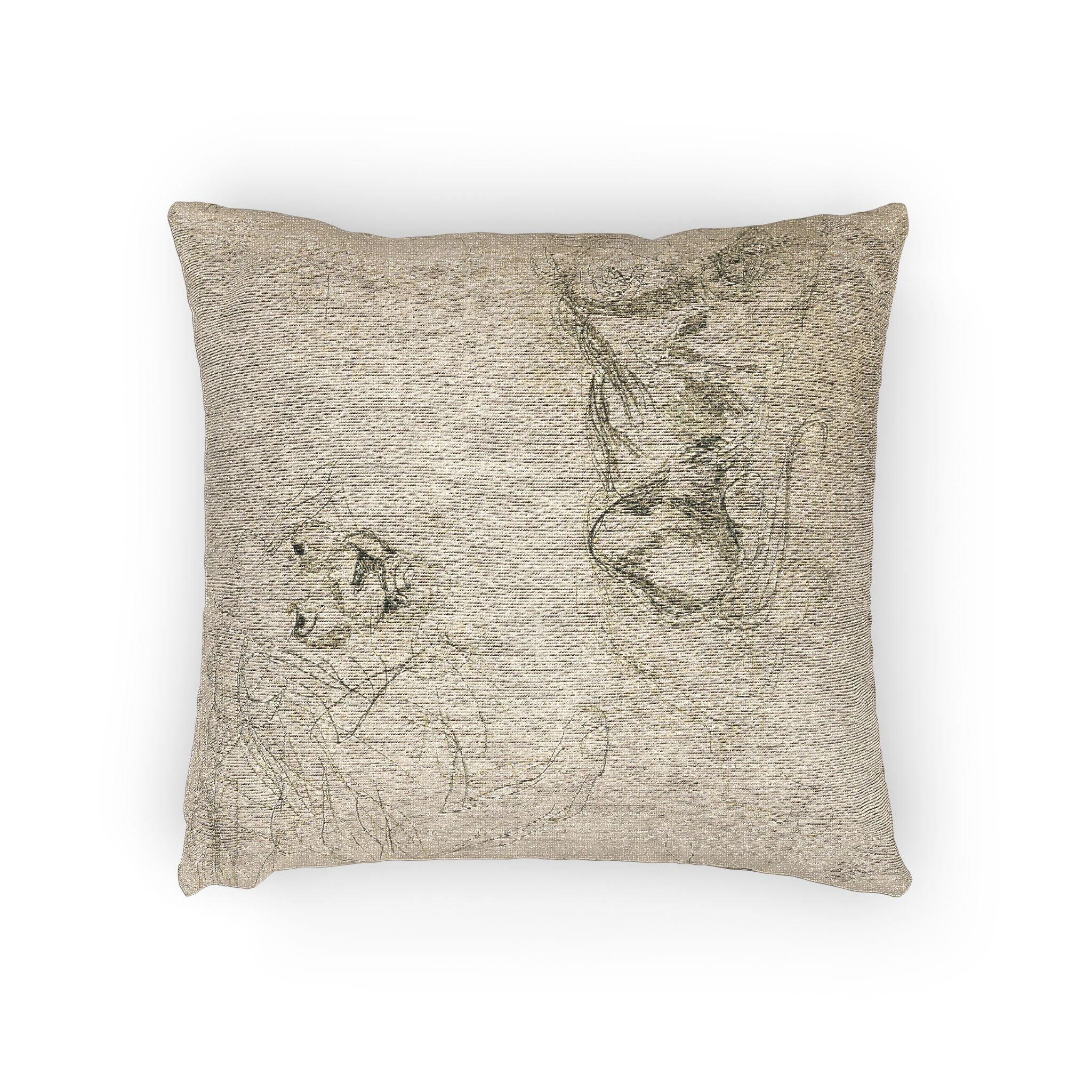 Eugène Delacroix - Studies of Lions | Woven Pillow