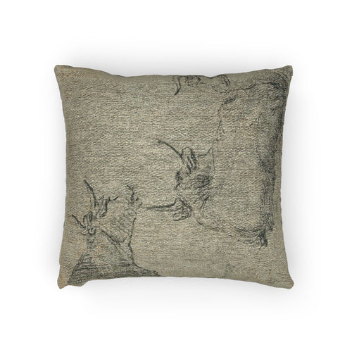 Aelbert Cuyp - Three Sketches of Cows | Woven Pillow