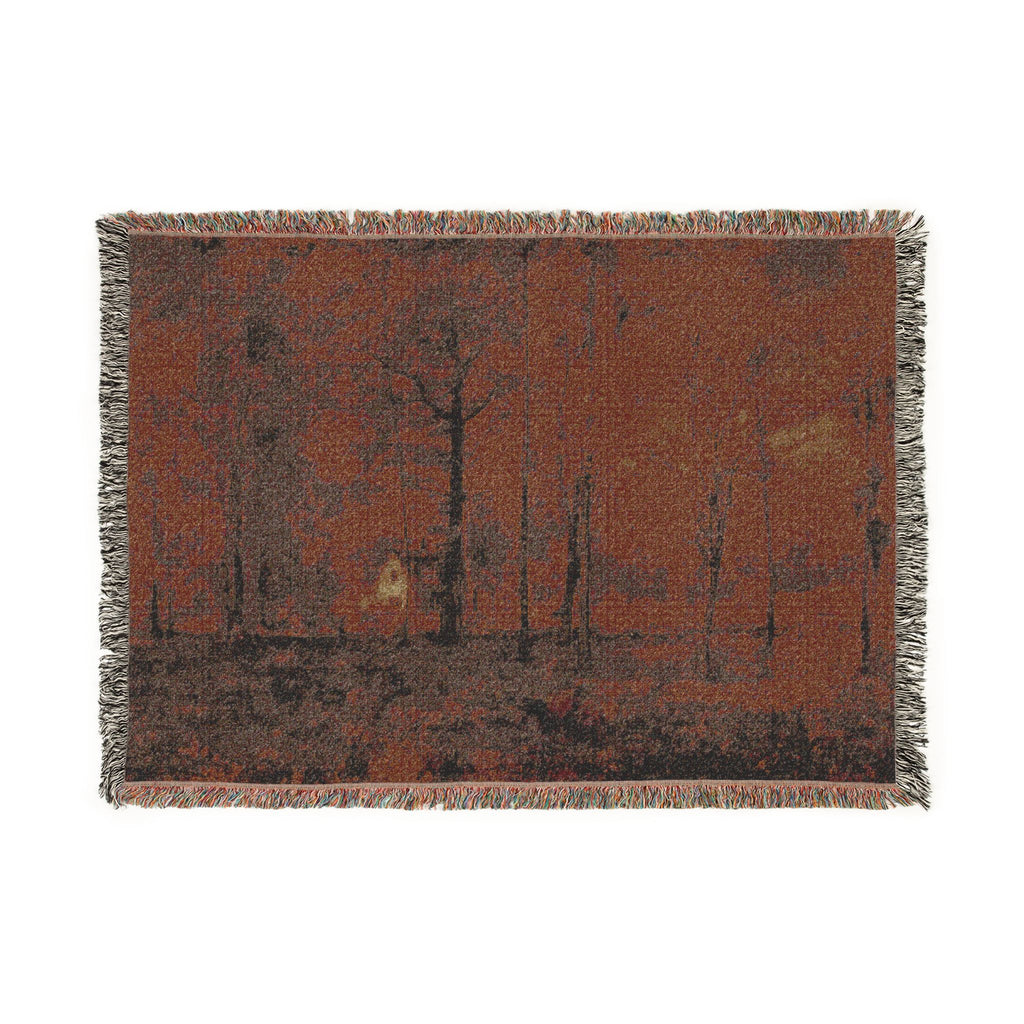 George Inness - Autumn Woods | Woven Tapestry Blanket