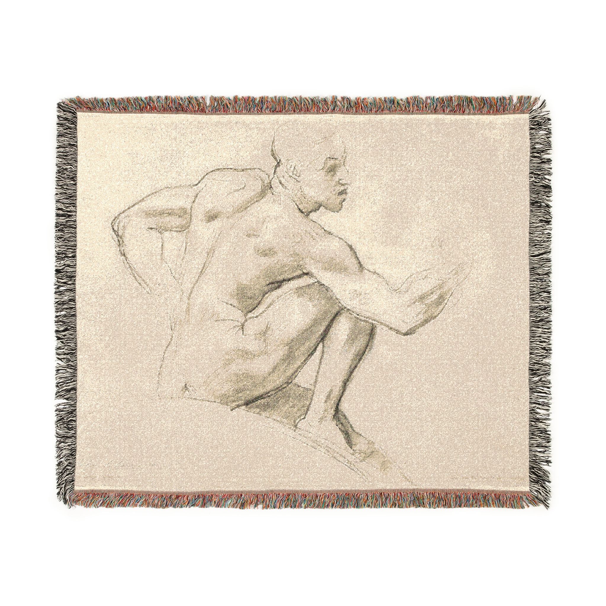 Seated Male Nude John Singer Sargent Tapestry Blanket