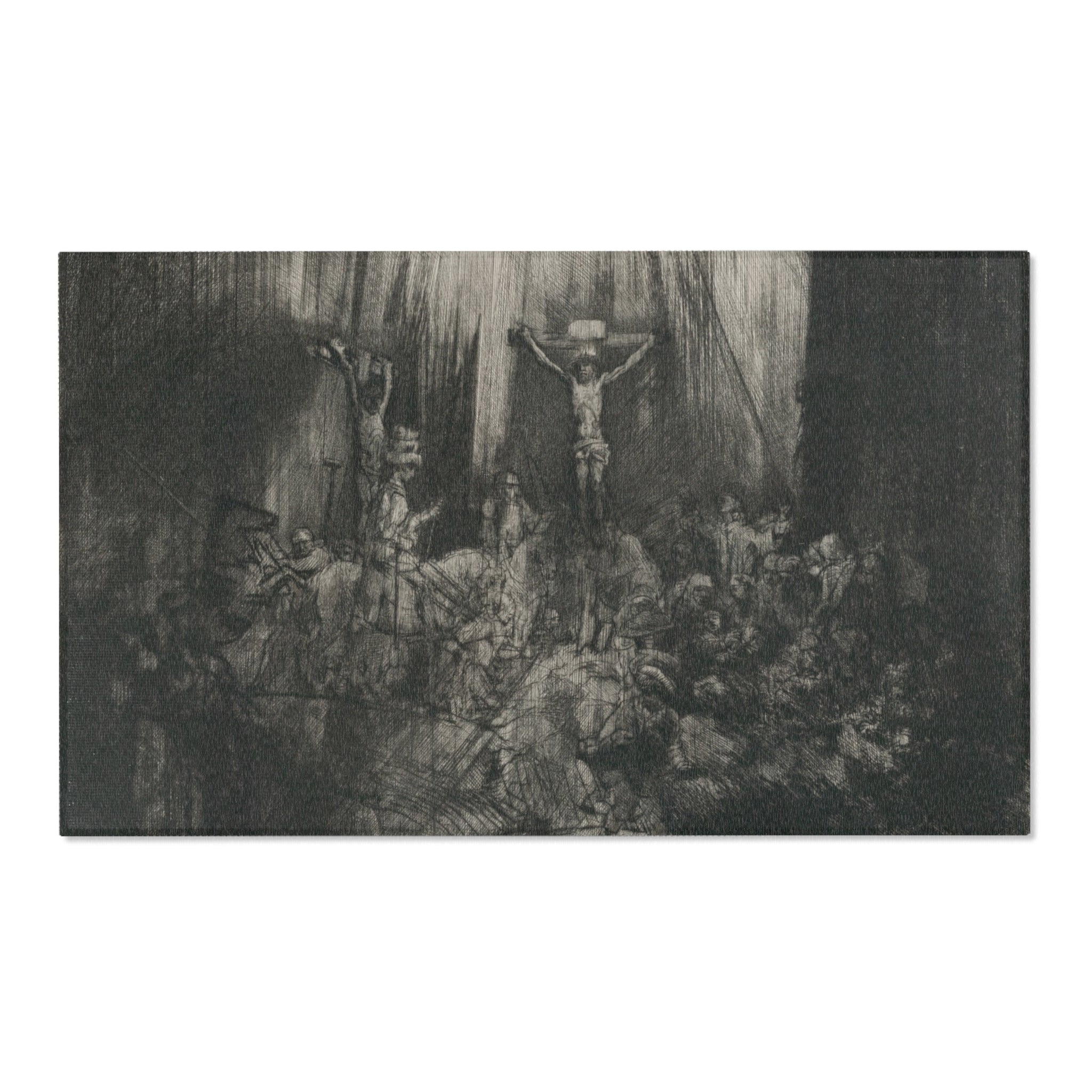 Rembrandt van Rijn - Christ Crucified between the Two Thieves The Three Crosses | Area Rug
