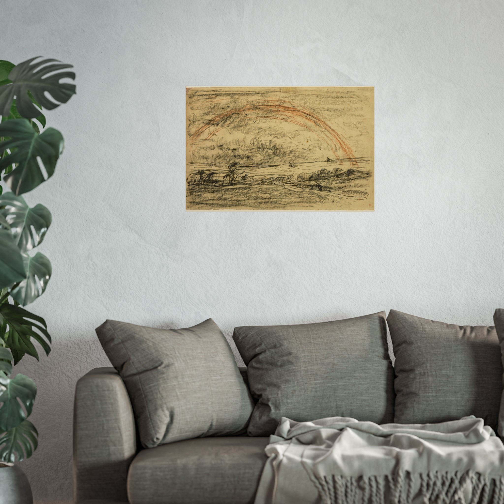 Charles François Daubigny - Landscape with a Rainbow | Fine Art Poster