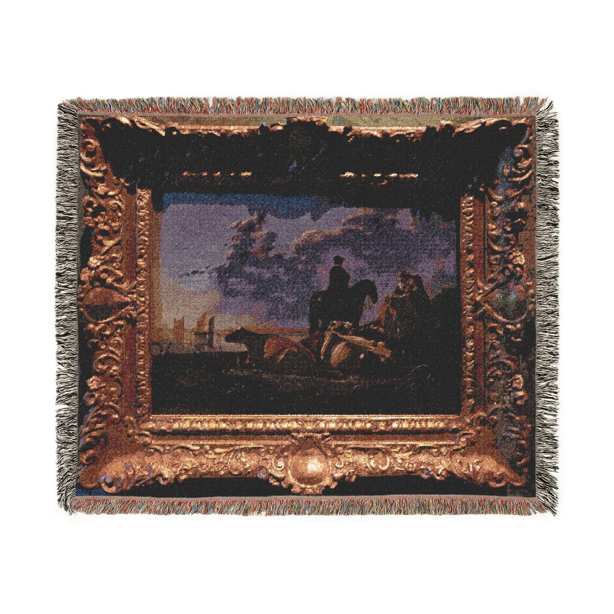Den Haag - Mauritshuis - Aelbert Cuyp (1620-1691) - Peasants and Cattle by the River Merwede c. 1658-1660 | Woven Tapestry Blanket