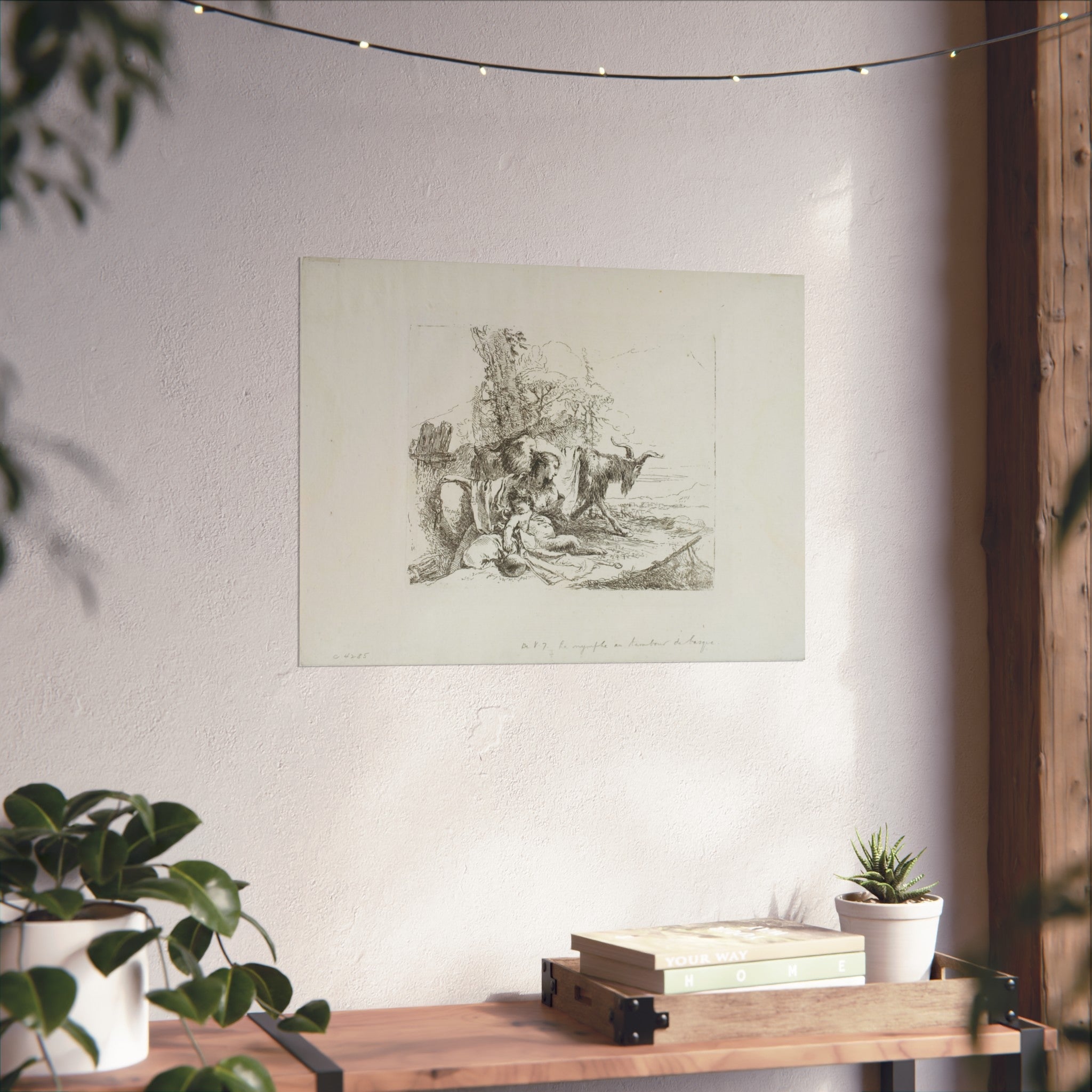 Giovanni Battista Tiepolo - A Nymph with a Small Satyr and Two Goats, from Capricci | Fine Art Poster