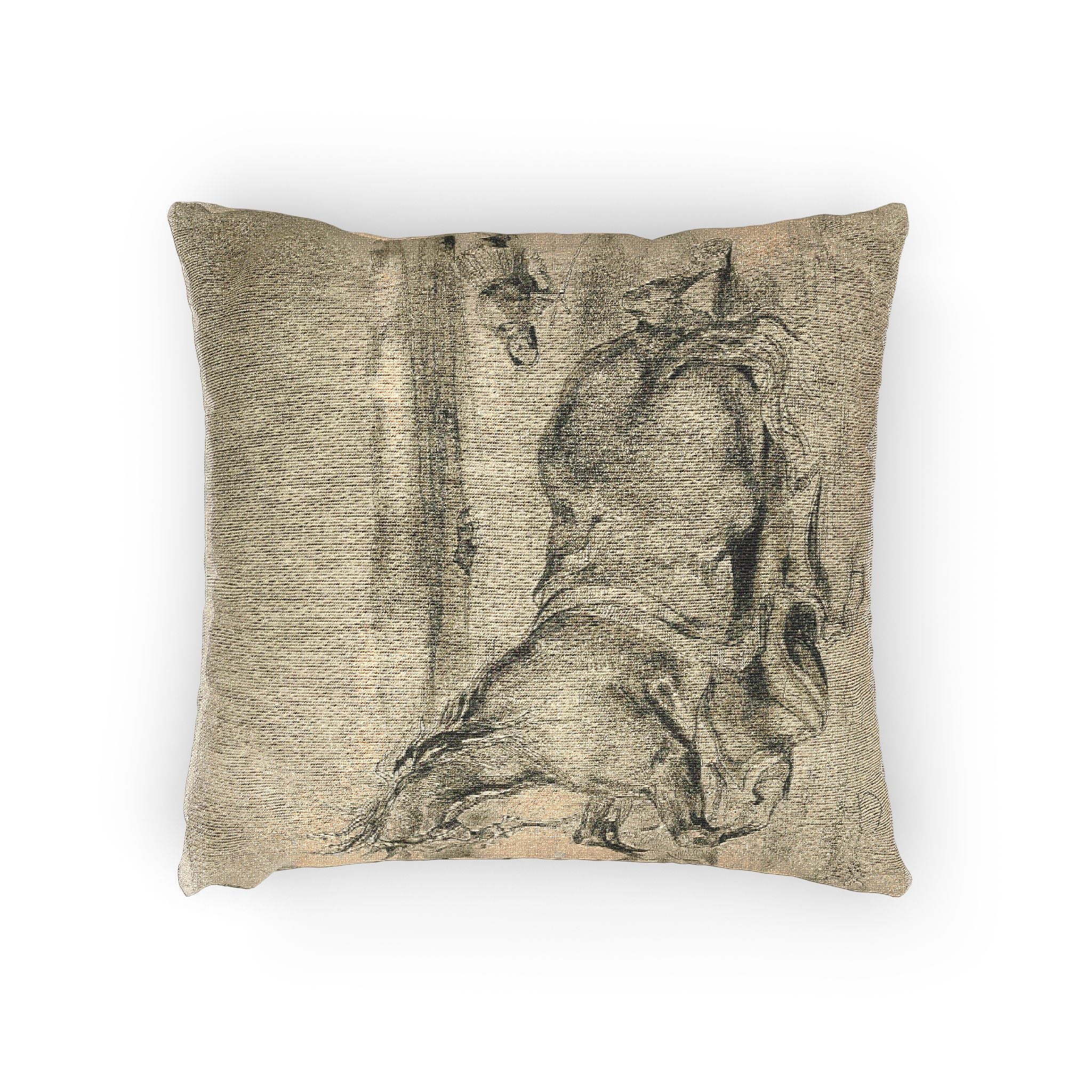 Eugène Delacroix - Fallen Horse and Dead Knight | Woven Pillow
