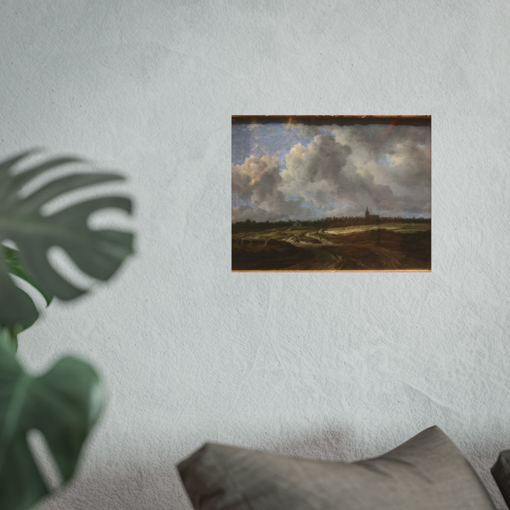 Dresden, Gemäldegalerie Alte Meister, Jacob van Ruisdael, ein Walddorf hinter Dünen | Fine Art Poster
