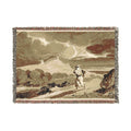 John Constable - Woman with Baby Fleeing Across Moors | Woven Tapestry Blanket