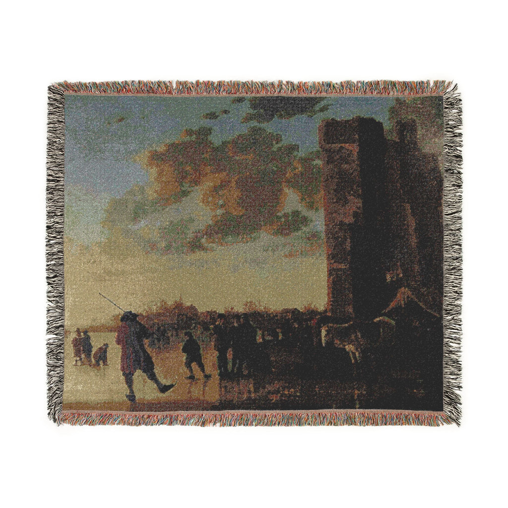 Schilderij, Aelbert Cuyp, met ruïne van Huis te Merwede (12091275046) | Woven Tapestry Blanket