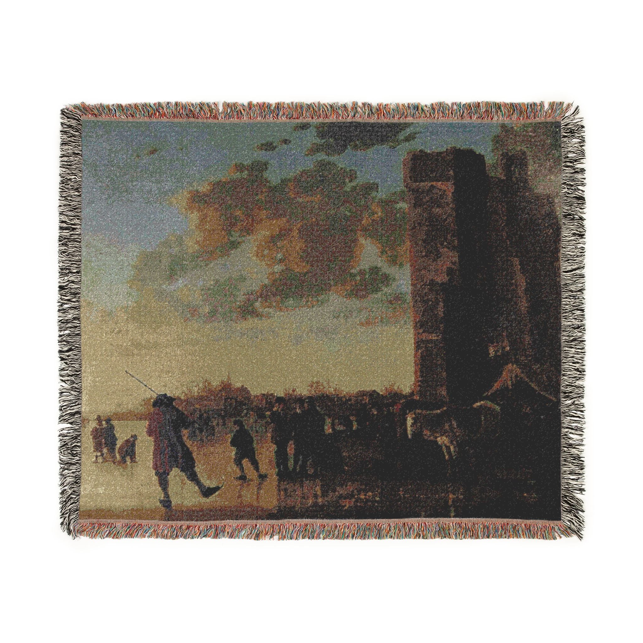 Schilderij, Aelbert Cuyp, met ruïne van Huis te Merwede (12091275046) | Woven Tapestry Blanket