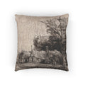 Rembrandt van Rijn - Landscape with Three Gabled Cottages Beside a Road | Woven Pillow